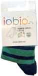 Popolini Iobio biopamut zokni - sötétkék-zöld csíkos - Méret 17-18 (94110-00-0232_1718)