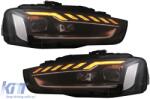 KITT Teljes LED Első Lámpa AUDI A4 B8.5 Facelift (2012-2015) modellekhez, dinamikus, fekete, A4 B9.5 Dizájn (HLAUA4B8FH)