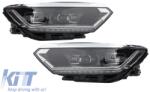 KITT Első lámpa LED nappali menetfénnyel, dupla lencse, VW Jetta Mk6 VI (2011-2017) modellekhez, jobbkormányos, Bi-Xenon Dizájn, dinamikus Irányjelzők, fekete (HLVWJ6RHD)