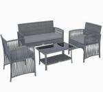 Jumi Set mobilier gradina/terasa, grafit, 1 masa, 2 scaune, 1 canapea, Jumi (OM-258761)