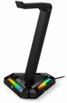  Genius GX-UH100, állvány, játék headset USB HUB-bal, RGB háttérvilágítással, 2x USB, 2x USB-C, fekete színű
