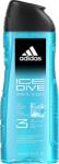 Adidas Ice Dive 3 az 1-ben test, haj & arc tusfürdő 400 ml