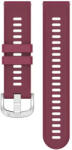 Ricardo Curea Quick Release de 18 mm, silicon, roșu burgundy, cataramă argintie (Garmin Venu 2S, Vívoactive 4S, Forerunner 265S, Venu 3S etc. )