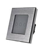 Luxion Intrerupator Triplu cu Touch din Sticla si Rama de Aluminiu LUXION Protocol ZigBee Gri (LX-ZT-301A-GY)