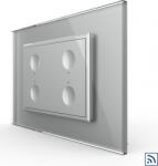 LIVOLO Intrerupator cvadruplu Livolo wireless cu touch rama din sticla Gri (vl-fc4r-3ip-15)