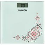 Daewoo Cantar electronic de persoane Daewoo, sticla securizata 6 mm, 150 kg, 100 g, auto zero, auto oprire, Alb/Abstract Cantar baie