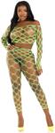 Leg Avenue Net Crop Top & Footless Tights 89325 Green