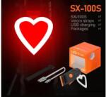 Spyral SX-100S Creativ szív alakú hátsó lámpa 25db LED, 20 lumen, USB-ről tölthető, fekete