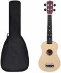 vidaXL természetes soprano ukulele készlet táskával gyerekeknek 23" 70151