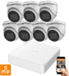Hikvision 5 megapixeles 7 dome kamerás rendszer 30 méteres látótávolsággal