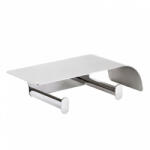 Bemeta Organic fali dupla WC papírtartó polccal 280x75x110 mm, króm 157112161 (157112161)