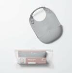 Miniware Baveta bebelusi Miniware Roll & Lock, 100% din silicon alimentar, Grey (UPUmw_SBIBG) Bavata