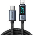 JOYROOM USB-C - Lightning Kábel Kijelzővel - 1.2m 20W - Fekete (S-CL020A16)