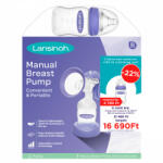 Lansinoh 2 fázisú kézi mellszívó + 160 ml cumisüveg szettben