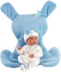 Llorens Llorens: Bimba 35cm-es baba kék nyuszis hálózsákkal (63597L) - jatekshop