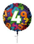  Szám, Számos lufi 18" 45cm - 4-es lufi, 406004 (LUFI506458)
