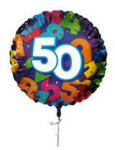  Szám, Számos fólia lufi 18" 45cm - 50-es lufi, 406050 (LUFI186655)
