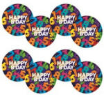  Papírtányér Happy Bday 18cm 8db, 805845 (LUFI114551)