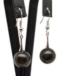 R. M. ékszer Fülbevaló golyó labradorit kis pálca lógós 12-13mm (087645)