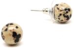 R. M. ékszer Fülbevaló golyó jáspis dalmata 10mm (087261)