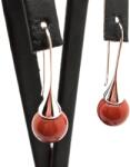 R. M. ékszer Fülbevaló golyó vörös goldstone kürt lógós 10mm (087915)