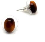 R. M. ékszer Fülbevaló ovális tigrisszem 10x12mm (088376)