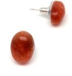 R. M. ékszer Fülbevaló ovális napkő 11x14mm (088373)