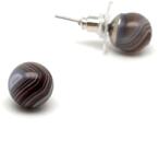 R. M. ékszer Fülbevaló golyó botswana achát 8mm (087942)