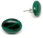 R. M. ékszer Fülbevaló ovális malachit 12x16mm (088219)