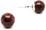 R. M. ékszer Fülbevaló golyó mahagóni obszidián 8mm (087754)