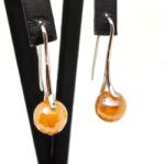 R. M. ékszer Fülbevaló faz aura golyó szin nar achát ívelt lógó 10mm (088445)