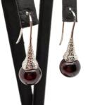 R. M. ékszer Fülbevaló golyó gránát mintás kürt lógós 10-10, 5mm (087903)