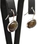 R. M. ékszer Fülbevaló lencse labradorit bedugós fém kerettel 10mm (088036)