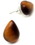 R. M. ékszer Ásvány fülbevalók Fülbevaló csepp tigrisszem 9x13mm (088377)