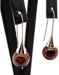 R. M. ékszer Fülbevaló golyó mahagóni obszidián kürt lógós 10mm (087769)