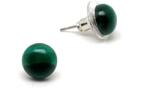 R. M. ékszer Fülbevaló lencse malachit 8mm (087072)