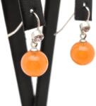 R. M. ékszer Fülbevaló golyó aventurin barack bedugós strasszos 10mm (087833)