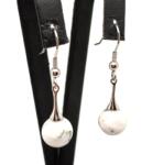 R. M. ékszer Fülbevaló golyó achát fa kis pálca lógós 10-10, 5mm (087346)