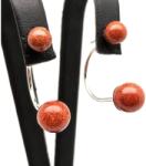 R. M. ékszer Ásvány fülbevalók Fülbevaló golyó vörös goldstone dupla 6-8, 5mm (087910)
