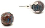 R. M. ékszer Ásvány fülbevalók Fülbevaló acél karmos jáspis kék szivárv faz golyó 10mm (088200)