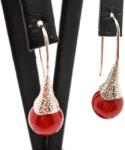 R. M. ékszer Fülbevaló golyó karneol mintás kürt lógós 10mm (087176)