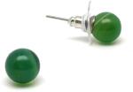 R. M. ékszer Fülbevaló golyó szinezett sávos zöld achát 8-8, 5mm (087399)