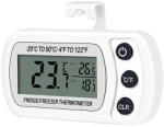 Edman Termometru pentru frigider Edman, LCD, cu carlig, inregistrari de temperatura minima si maxima, rezistent la apa, Alb
