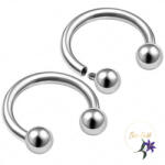  Titanium patkó alakú orr piercing-rodium (PC-06)