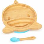 Klarstein Gyermek étkészlet, bambusz tányér és kanál, 250 ml, mellékelve tapadókorong, 18 x 18 cm (BW-10243-008) (BW-10243-008)
