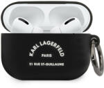 MH Protect Karl Lagerfeld Rue St Guillaume Apple Airpods Pro szilikon tok fekete (KLACAPSILRSGBK)