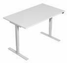 No brand TOP O állítható magasságú irodai asztal fehér lábazattal, 140 x 80 x 70, 5 - 119, 5 cm, fehér mintázattal
