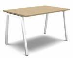  No brand MOON A egyenes irodai asztal, 120 x 80 x 74 cm, egyenes kivitel, fehér/fehér