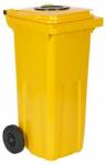  No brand Műanyag kültéri konténerek szelektív hulladékgyűjtésre nyílással, űrtartalom 120 l, sárga