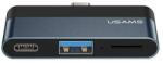 USAMS Хъб Usams SJ491 Type-C Mini HUB (Type-C+USB+Micro SD) (SJ491HUB01)